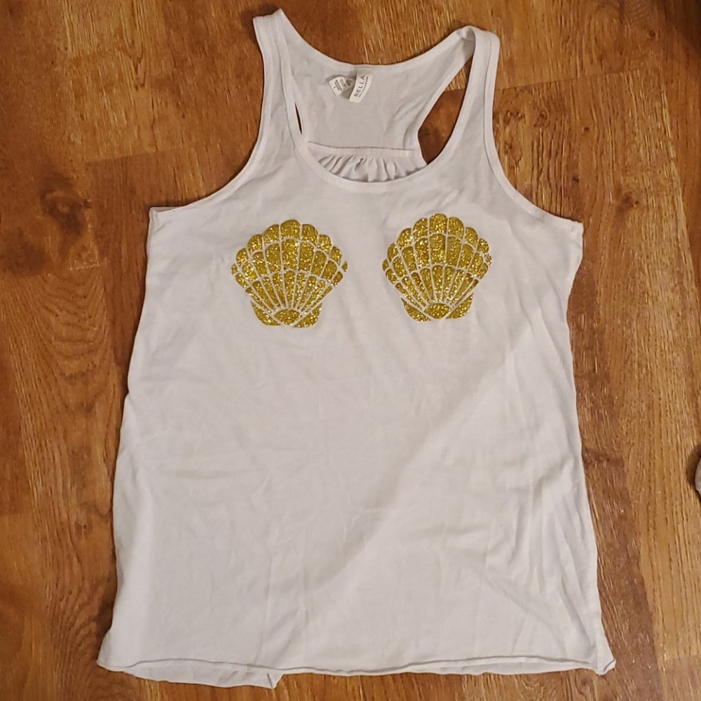 Mermaid tank top, sea shell tank top